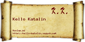Kello Katalin névjegykártya